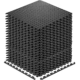 Walsai Exercise Mats Puzzle Foam Mats Gym Flooring Mat Cover 20 SQ.FT Interlocking Foam Mats with EVA Foam Floor Tiles for Home Gym Equipment Workouts (20pcs Black Exercise Mats)
