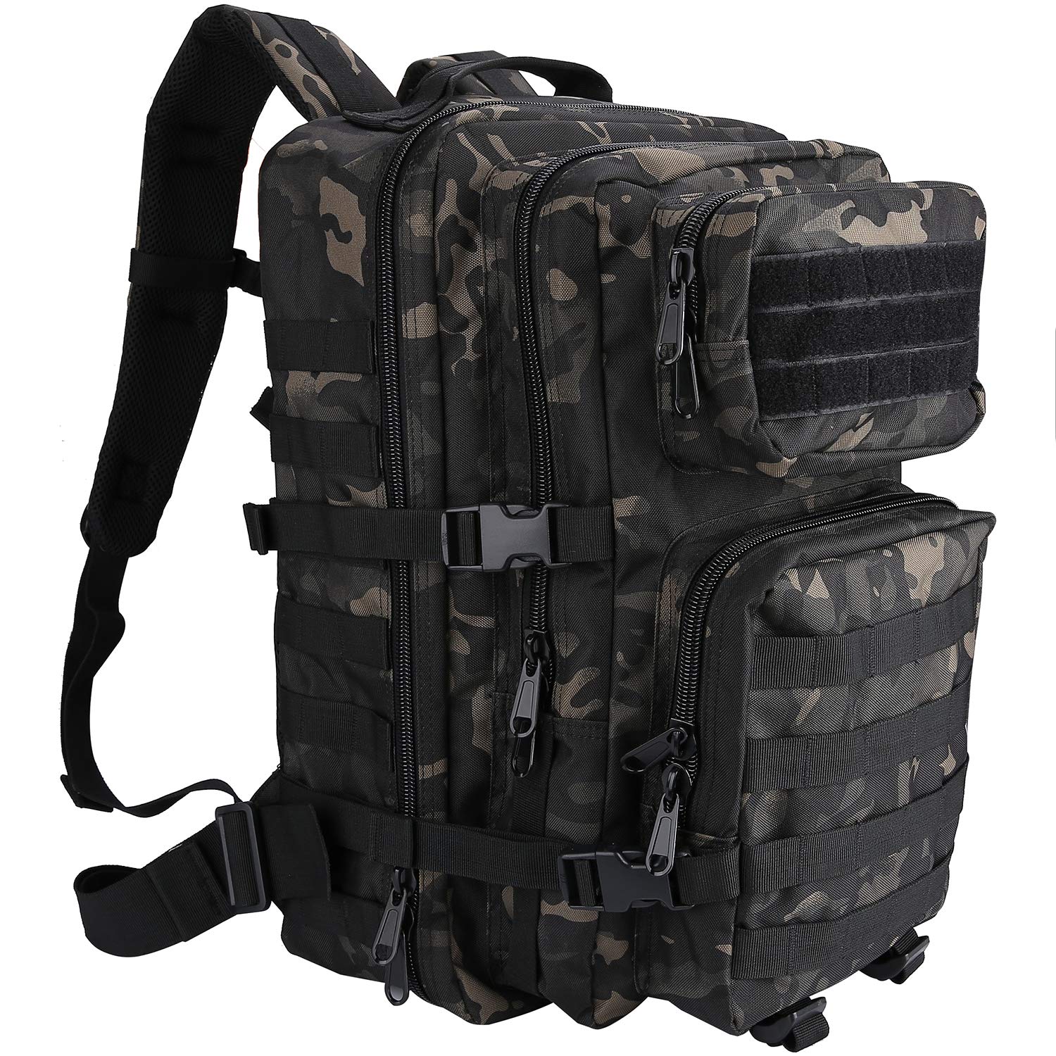 ProCase Military Tactical Assault Backpack Rucksacks, 40L Large Capacity MOLLE Army Pack Bag Go Bag, for Hiking Trekking Camping Travelling Climbing and Other Outdoor Activities -Camoblack
