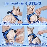 rabbitgoo Cat Harness and Lead Set XS Blue Reflective Escape Proof view 8