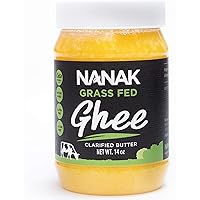 Nanak Grass-fed Ghee, Clarified Butter, 14 oz., Pasture Raised, Lactose – Casein – Gluten FREE, Keto Friendly
