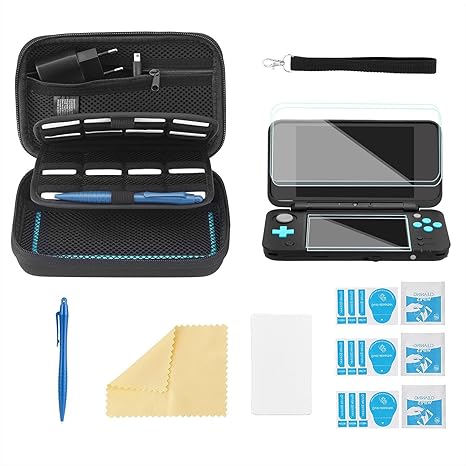Bestico Zubehör Set für New Nintendo 2DS XL, Beinhalteteine Tasche für Nintendo DS (New 3DS XL/3DS/3DS XL/New 3DS)mit 16 Spie