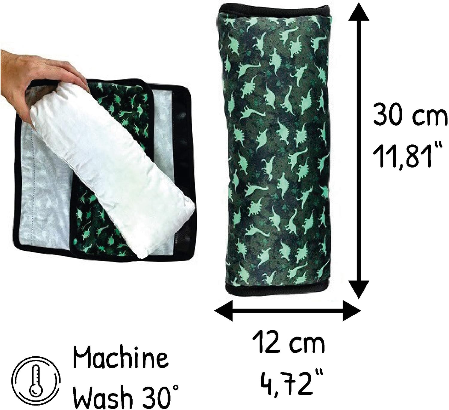 HECKBO car seat Travel Pillow for Children Kids, Machine Washable, car Seatbelt Pillow Cover Pillows Protection car Pillow - Image 3