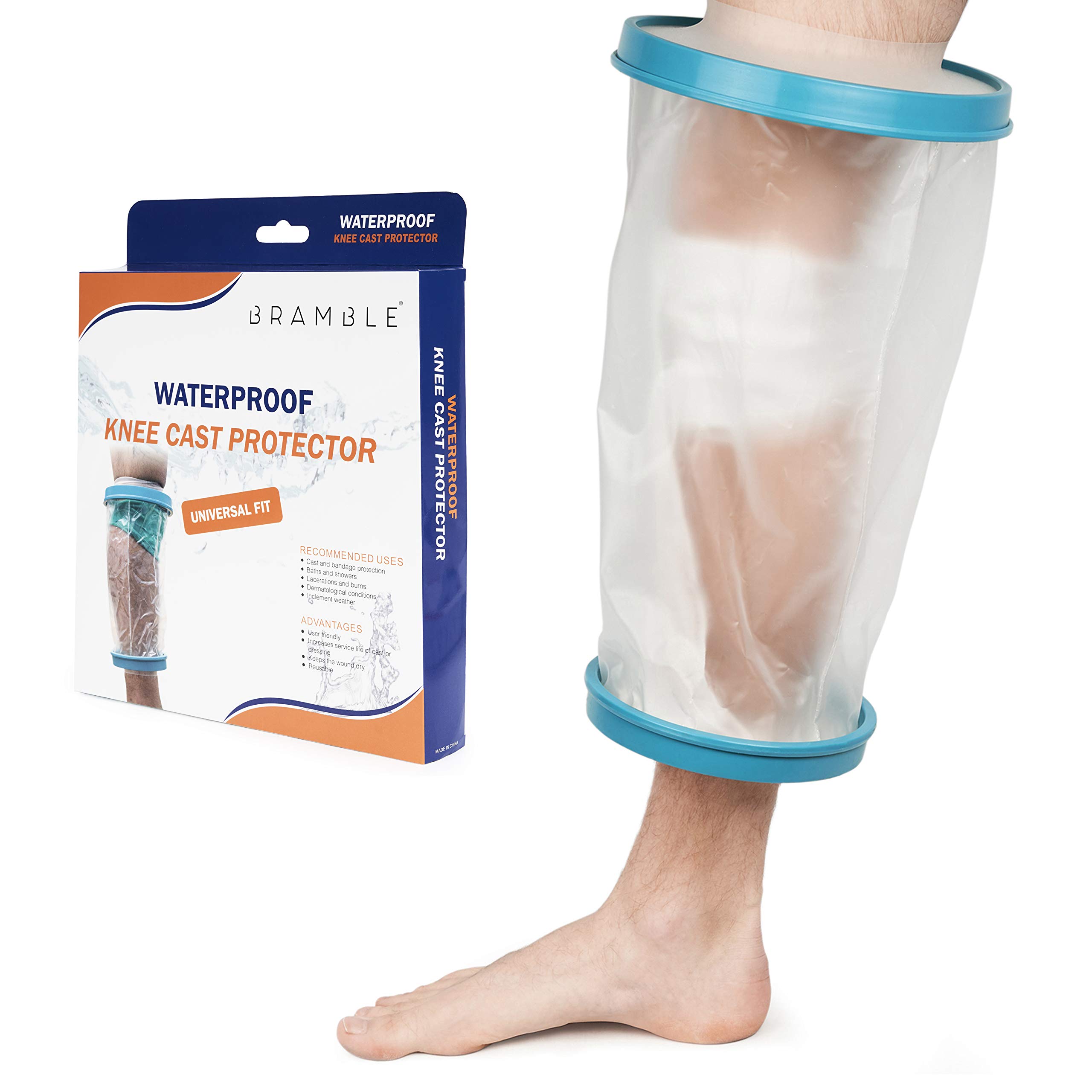 Bramble - Transparent Waterproof Silicone Knee Cast Protector for Bath & Shower