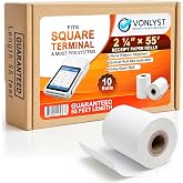 Square Terminal Paper Rolls 2 1/4" x 55' &ndash; Vonlyst BPA Free Thermal Receipt Paper for Square Credit Card Machine POS Printer, 10 Pack