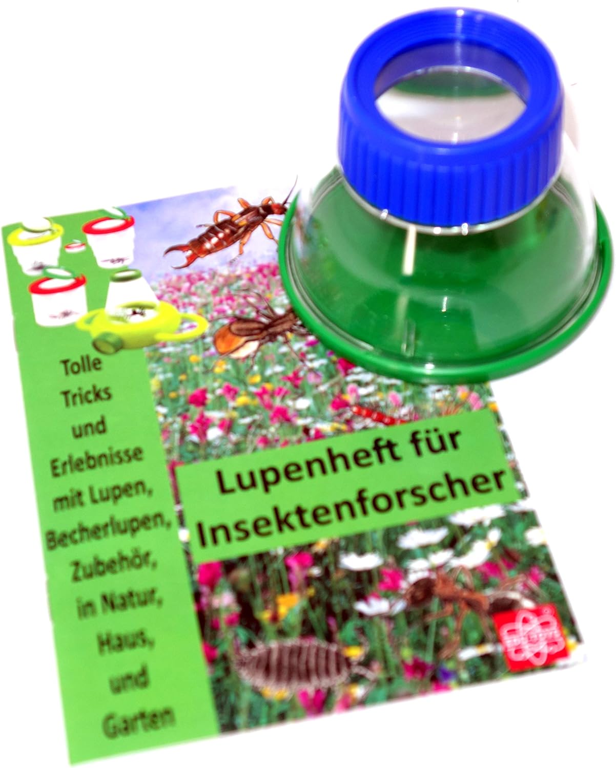 MEDUP Insektenfang Set 5-teilig - Komplettset Mit Kescher, Lupe Und Becherlupe Für Kinder