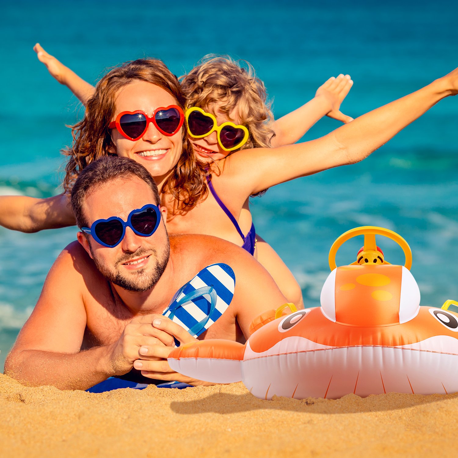 Baby Spring Pool Float with Canopy Sunshade, Whale Theme Infants Water Toys Inflatable Swimming Ring Pool Water Boat with Gift Sunhat and Sand Play Molds Toys for Toddlers Summer Activity