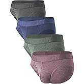 DAVID ARCHY Men's Underwear Briefs Rayon Made from Bamboo Wicking-Moisture Support Pouch Soft Underwear for Men 4 or 7 Pack