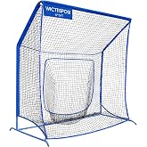 Baseball Softball Net with Blocking System, Batting Cage Practice Net | All-Around Ball Containment, Heavy-Duty Pre-Assembled Metal Frame, 7-Ply Tear Resistant Net, for Backyard Hitting &amp; Pitching