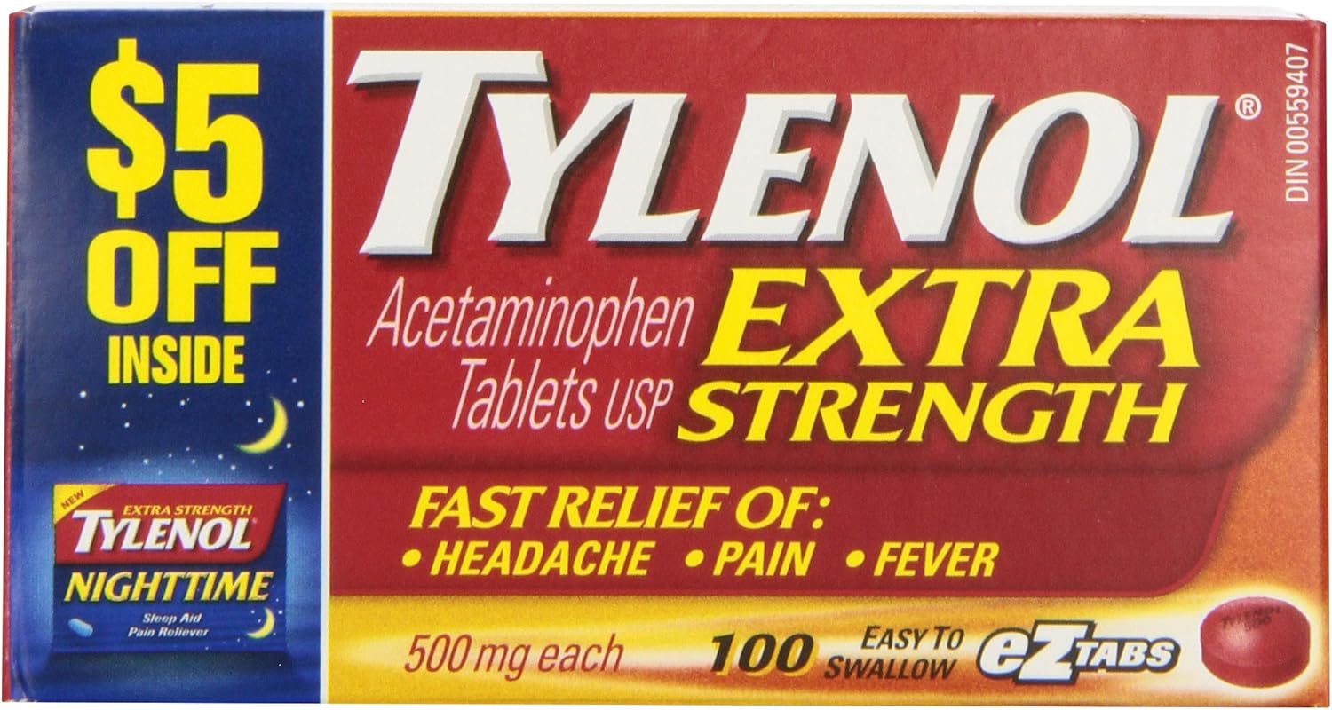 Tylenol Extra Strength Acetaminophen 500mg Pain Reliever eZ Tablets