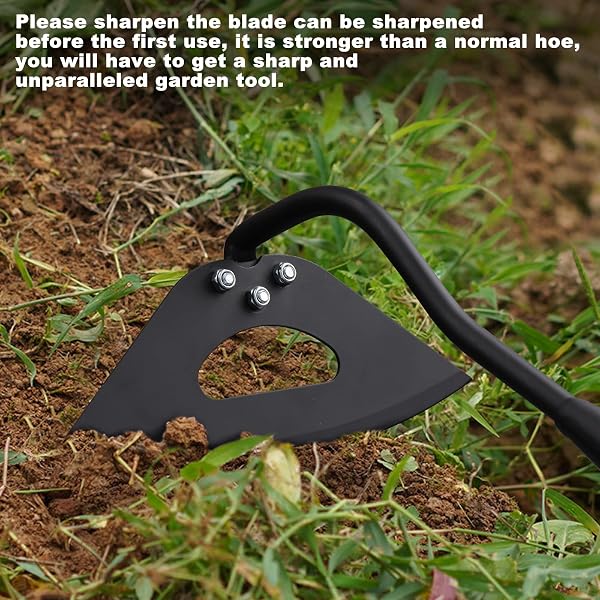 HOE GARDEN TOOL, HOLLOW HOE WITH 55 INCH LONG HANDLE, ADJUSTABLE MANUAL WEEDER HEAVY DUTY GARDEN HOE FOR WEEDING, DIGGING, HOEING, CUTTING AND LOOSING SOIL