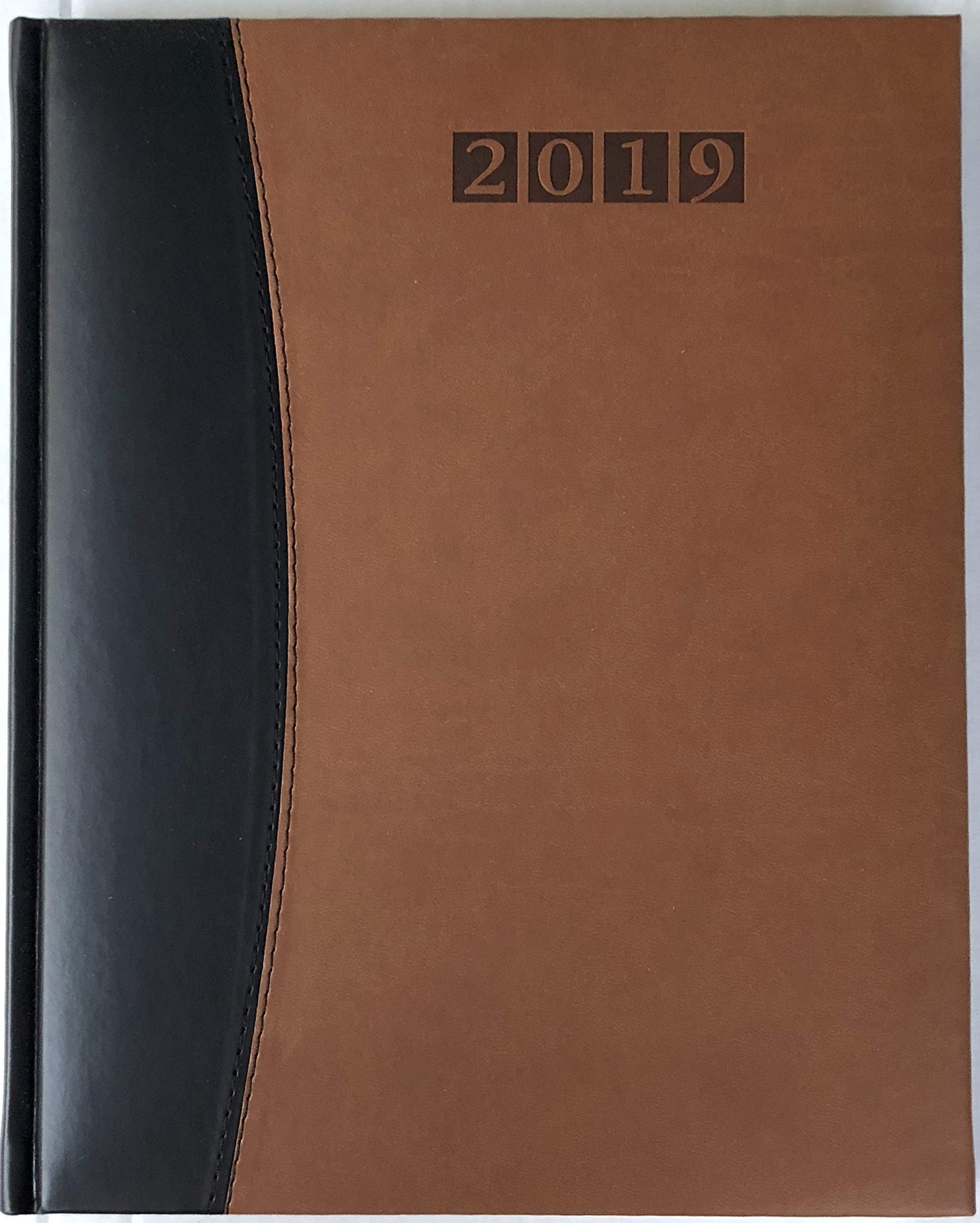 2020Executive Desk Diary Hard Cover(Black/Tan)