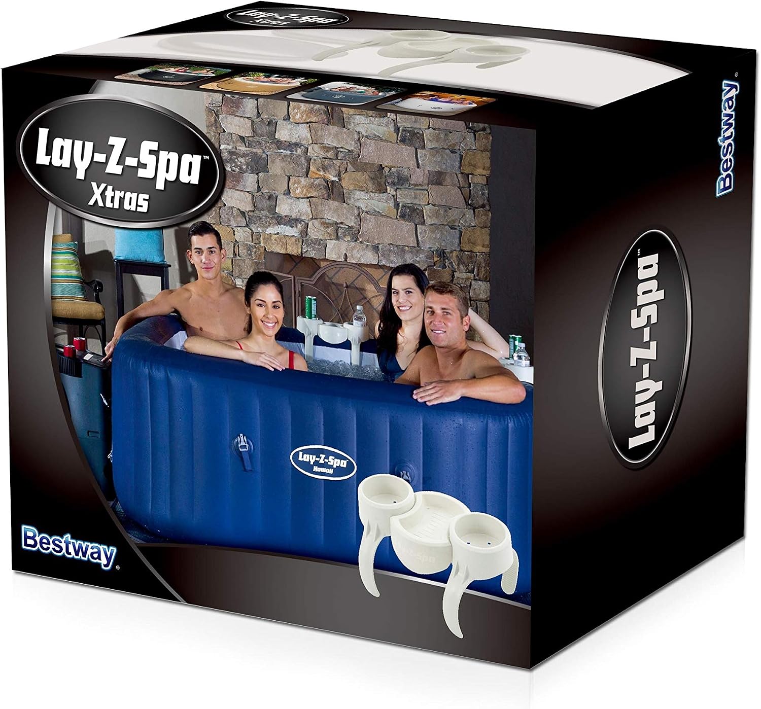 Hot Tub Drinks and Food Holder, Inflatable Spa Accessory BW58416-20, White, 13.5 x 26.5 x 23 cm - Image 4