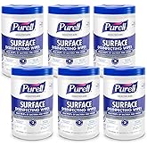 PURELL Healthcare Surface Disinfecting Wipes, 110 Count Canister, 7”x 10” Wipes (Pack of 6) – 9340-06