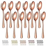 Evanda Rose Gold Dinner Spoons 12 Pieces, Rose Gold