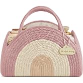 Blissful Diary Diaper Caddy Organizer, Woven Cotton Rope, Blush Rainbow | Large Storage Basket with Removable Dividers, Gift for Baby Shower, Newborn Boy &amp; Girl Essentials, Baby Registry Must Have