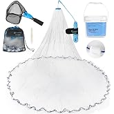 Calamus Baitfish Cast Net, 3/8" Mesh, 3ft-6ft Radius | Heavy-Duty Sinking Nylon Line, Mesh Storage Bag &amp; Storage Bucket &amp; Net Repair Kit, Freshwater &amp; Saltwater, Easy to Throw