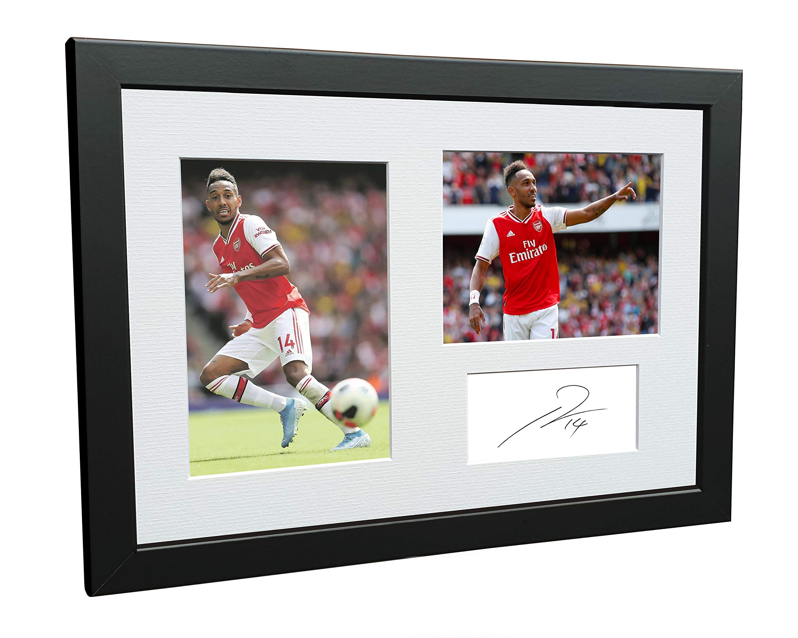12x8 A4 Signed Pierre-Emerick Aubameyang Arsenal FC Autographed Photo Photograph Picture Frame Football Soccer Poster Gift