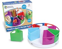 Learning Resources Create-a-Space Storage Center, Homeschool Storage, Fits 3oz Hand Sanitizer Bottles, Bright Colors, Back to