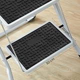 SONGMICS 2 Step Ladder Heavy Duty Steel Folding Portable 150 kg GSL02WT White view 5