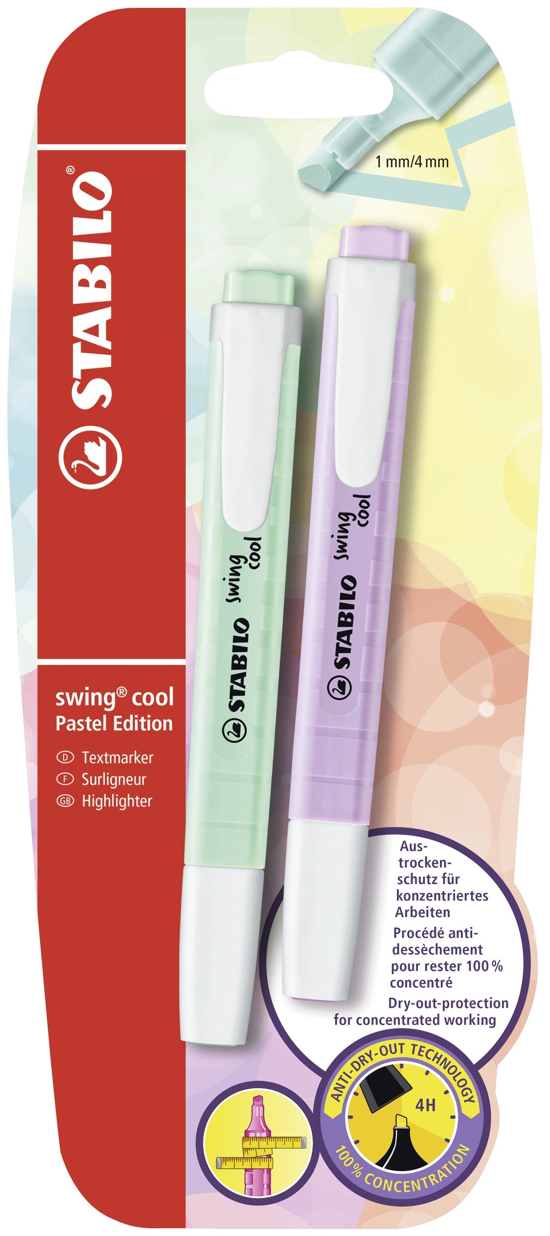 STABILO swing cool Pastel - Highlighter - Pack of 2 - Hint of Mint/Lilac Haze — image 1