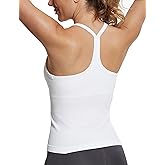 MathCat Seamless Workout Tank Tops with Built in Bra，Racerback Athletic Tank Tops Ribbed Soft Yoga Shirts