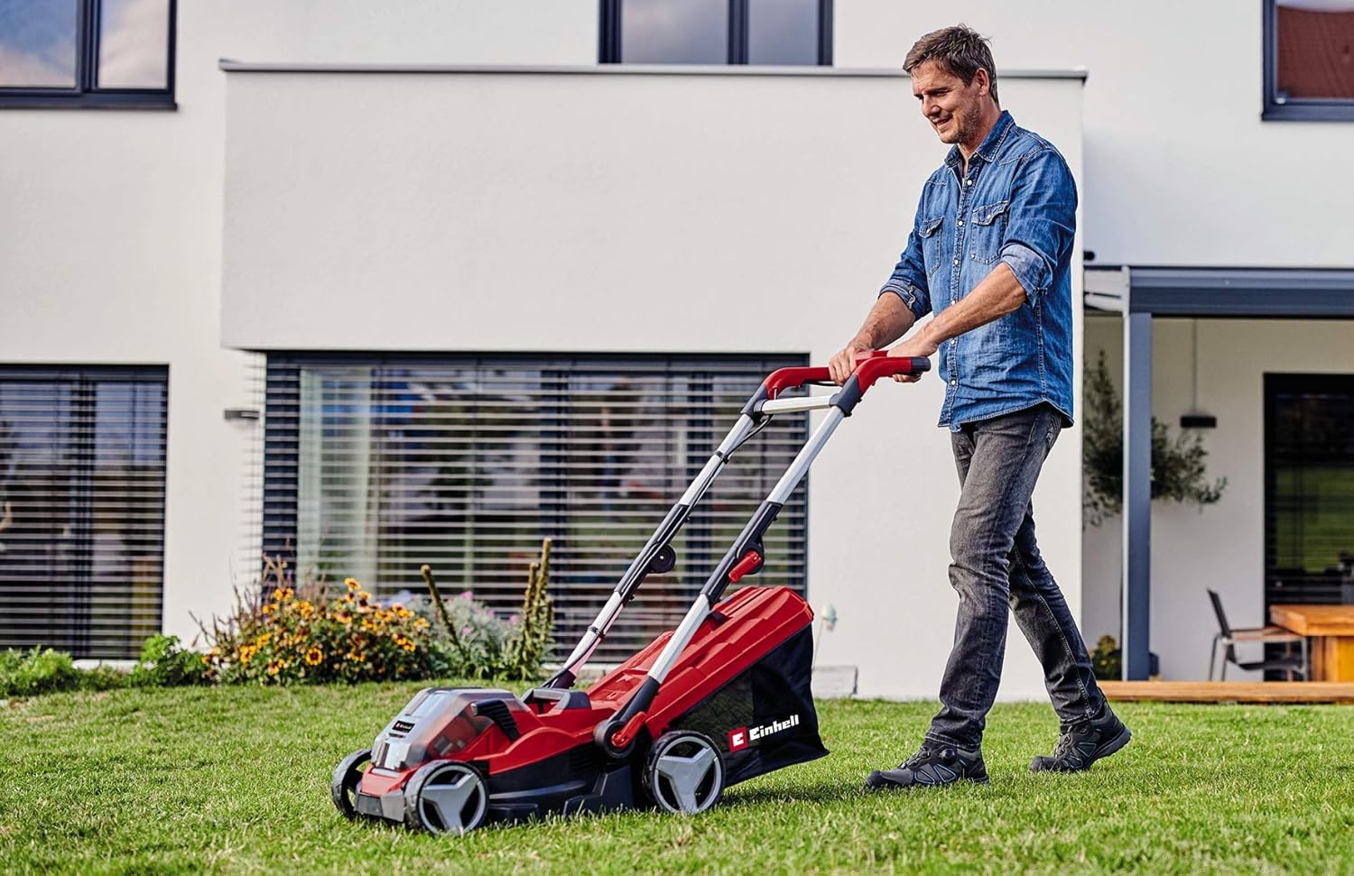 Einhell Cordless Lawnmower 36V Power X-Change, 33.5cm Cutting Width, 5 Level Center Cutting Height Adjustment - Image 4