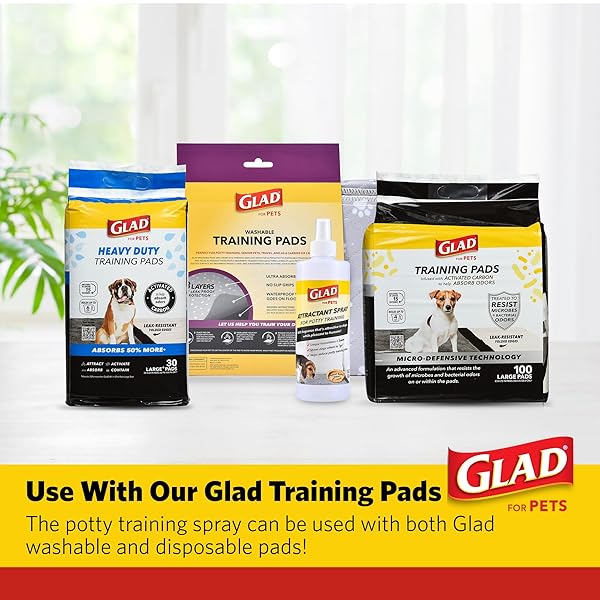 GLAD FOR PETS ATTRACTANT SPRAY FOR POTTY TRAINING DOGS & PUPPIES, PEANUT BUTTER SCENT, 16OZ – EFFECTIVE DOG POTTY TRAINING SPRAY, INDOOR OR OUTDOOR DOG POTTY TRAINING AID, 16OZ BOTTLE
