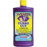 Wizards Turbo Cut - Rubbing Compound for Paint Correction - 32 oz | Leveling Compound for Fresh or Aged Single Stage Paint, Clear Coat, and Gelcoat, Removes 1200 Grit Scratches, No Wax