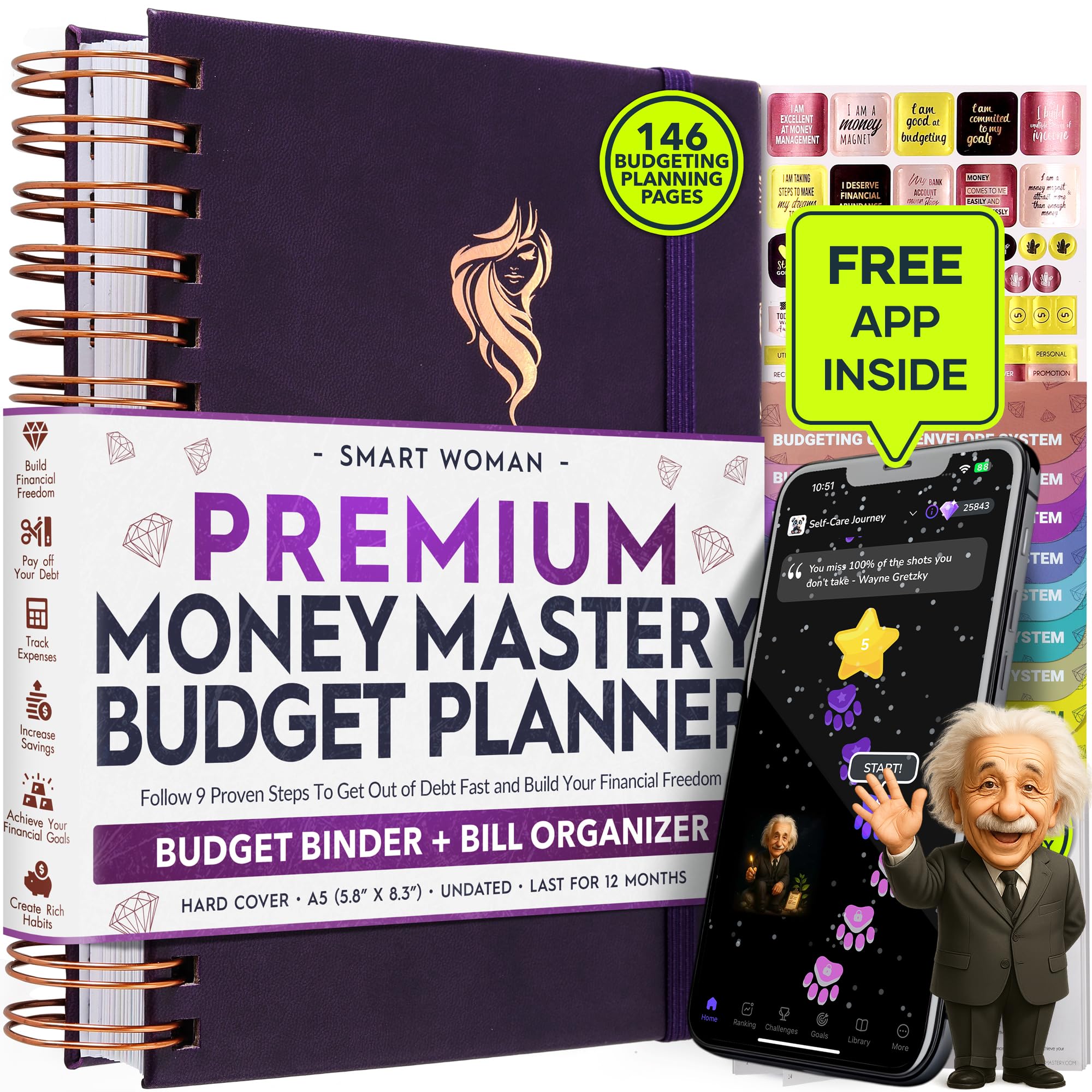 Budget Planner and Monthly Bill Organizer + Cash Envelope Buget Sytem | Finance Planner, Bill Payment Tracker & Money Saving with Panduo App | Money Mindset Journal for Attracting Financial Abundance