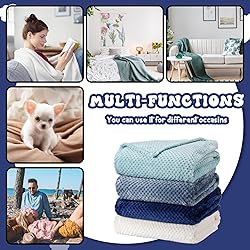 Newwiee 4 Pcs Flanne Fleece Throw Blanket for Bed