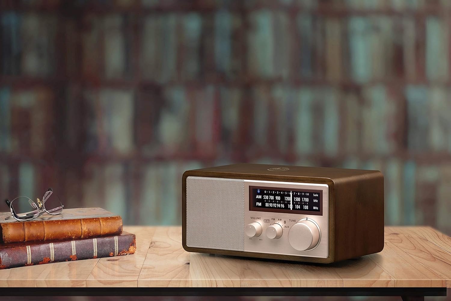 Sangean WR-16SE 45th Anniversary Special Edition AM/FM/Bluetooth/Aux-in/USB Phone Charging Dark Walnut Wooden Cabinet Radio with Rose Gold Face Plate: Electronics