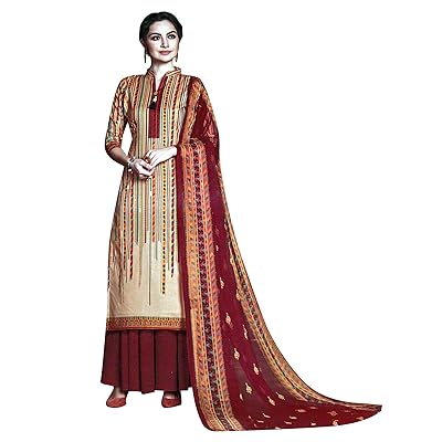 Printed Lawn Cotton Salwar Kameez Suit with Palazzo Kuwait Ubuy