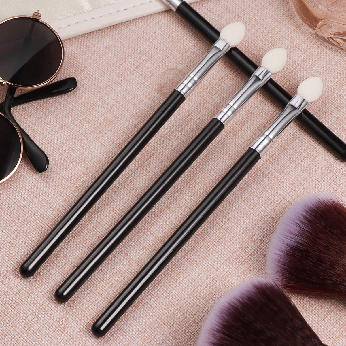 Lurrose Sponge Eyeshadow Brushes Professional Eye Makeup Applicators Dual Color Smudge Eye Brushes Set for Women 10pcs: Beauty