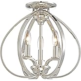Minka Lavery Flush Mount Ceiling Light 4983-613 Tilbury Low Profile Fixture, 3-Light 180 Watts, Polished Nickel
