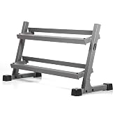 XMARK Dumbbell Storage Rack, 2-Tier Heavy Duty Weight Rack for Convenient Dumbbell Storage, Compact Storage for Weights, Gray or Black