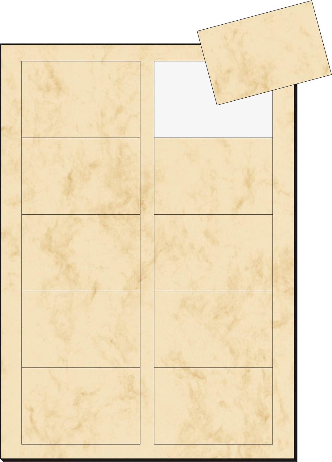 SIGEL DP744, 85x55 mm (A4), Business Cards, 3C, smooth cut all around, 225 gsm, printable, marble Beige, 100 Piecesequal to10 sheets - Image 3