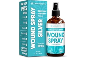 LEACADEMIC Wound Spray for Dogs & Cats – Hot Spot Treatment for Dogs to Help with Itching, Irritation, Rashes, Cuts, & Bites – Cat Wound Care Silver + Chlorhexidine Spray – Better Use with a Dog Cone – 4 Oz