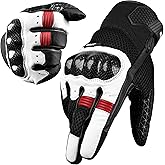 J.A.G. Leather Motorcycle Gloves for Men - Carbon Fiber Knuckle Protection, Motorbike Powersports, Dirt Bike, Touchscreen Gloves for Men and Women, Guantes para Moto.