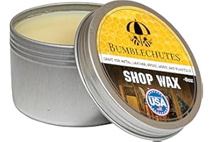 Bumblechutes All-Purpose Shop Wax - All Natural Metal and Wood Wax Finish Paste for Woodworkers, Carnauba Beeswax Wood Polish for Epoxy, Plastic, Metal, Leather, Furniture & Workshop Tools - 8 oz