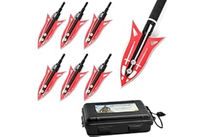 AMEYXGS Broadheads Hunting Arrowheads 100-191grain Fixed Blade Screw-in Arrow Tips for Shooting Practice‌ Hunting with Box 6-Pack