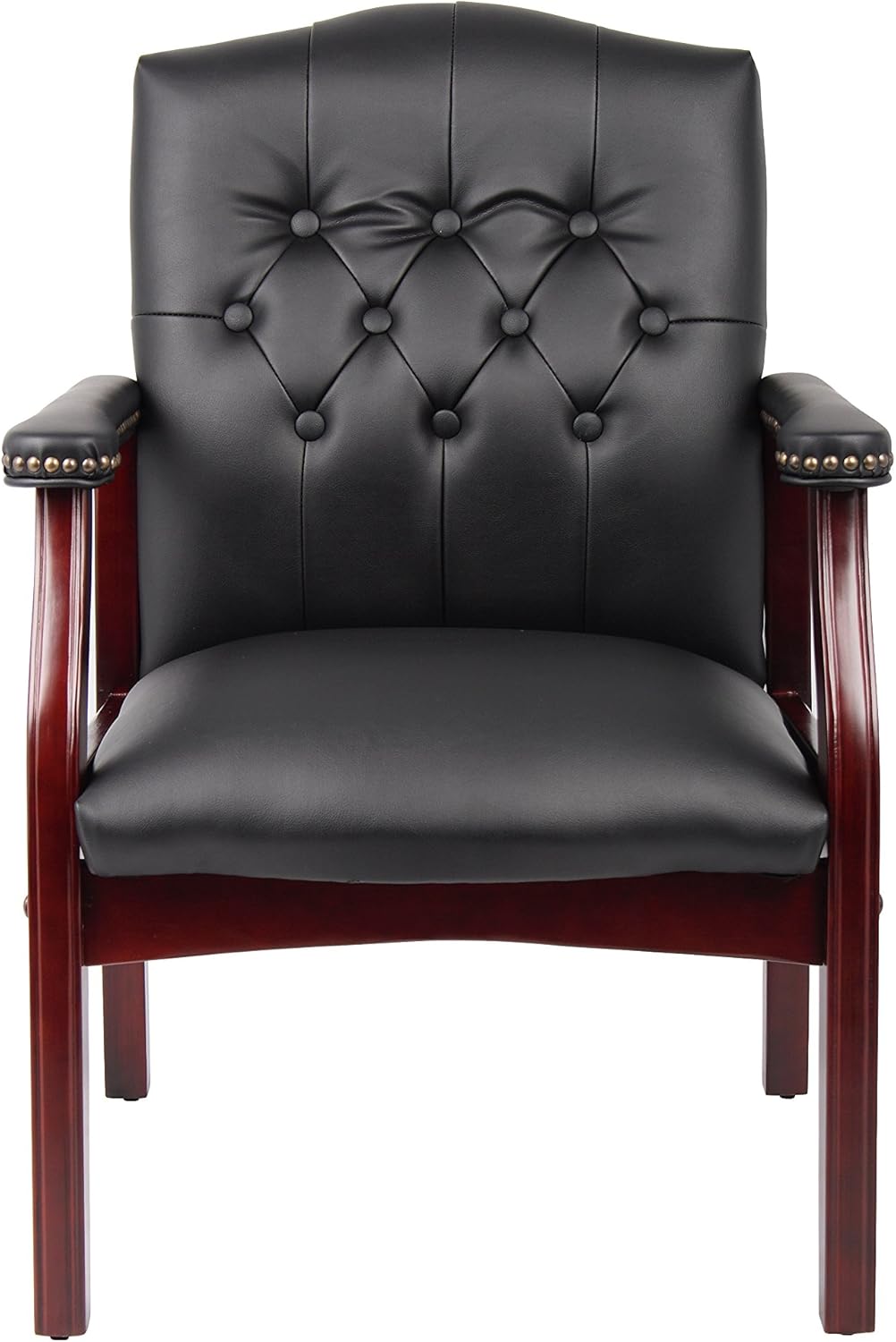Boss Office Products Ivy League Executive Guest Chair, Black: Furniture & Decor