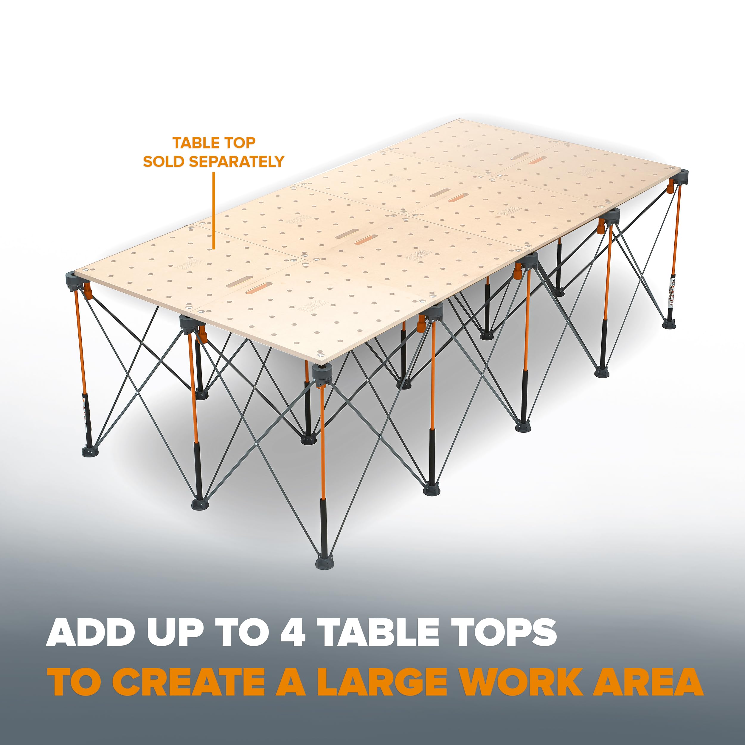 BORA Centipede Juego de mesa de trabajo plegable de 30 pulgadas - Sin ensamblaje Mesa plegable de 15 puntales Límite de peso de 6000 lb - Estación de trabajo móvil de 4x8 pies con bolsa de almacenamiento, mesa de banco de trabajo plegable - CK15S, naranja BORA Centipede Juego de mesa de trabajo plegable de 30 pulgadas - Sin ensamblaje Mesa plegable de 15 puntales Límite de peso de 6000 lb - Estación de trabajo móvil de 4x8 pies con bolsa de almacenamiento, mesa de banco de trabajo plegable - CK15S, naranja