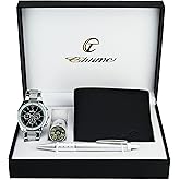 Gift Set Men's Watch Black - LED Lamp LED - Wallet -Pen