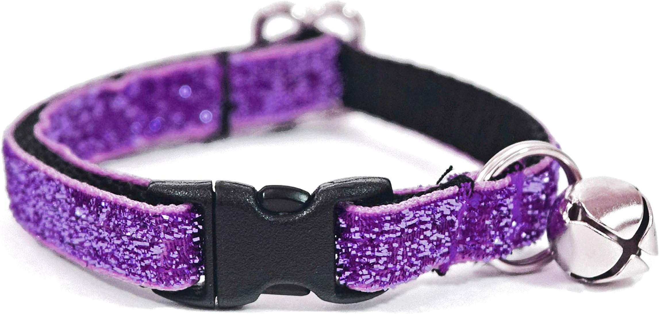 Kitty Kaboodle USA Made Designer Breakaway Sparkle Cat Collar (7-11") - Lilac