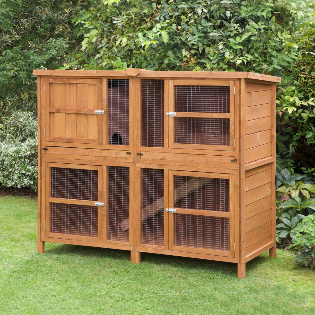 4ft chartwell double luxury rabbit hutch