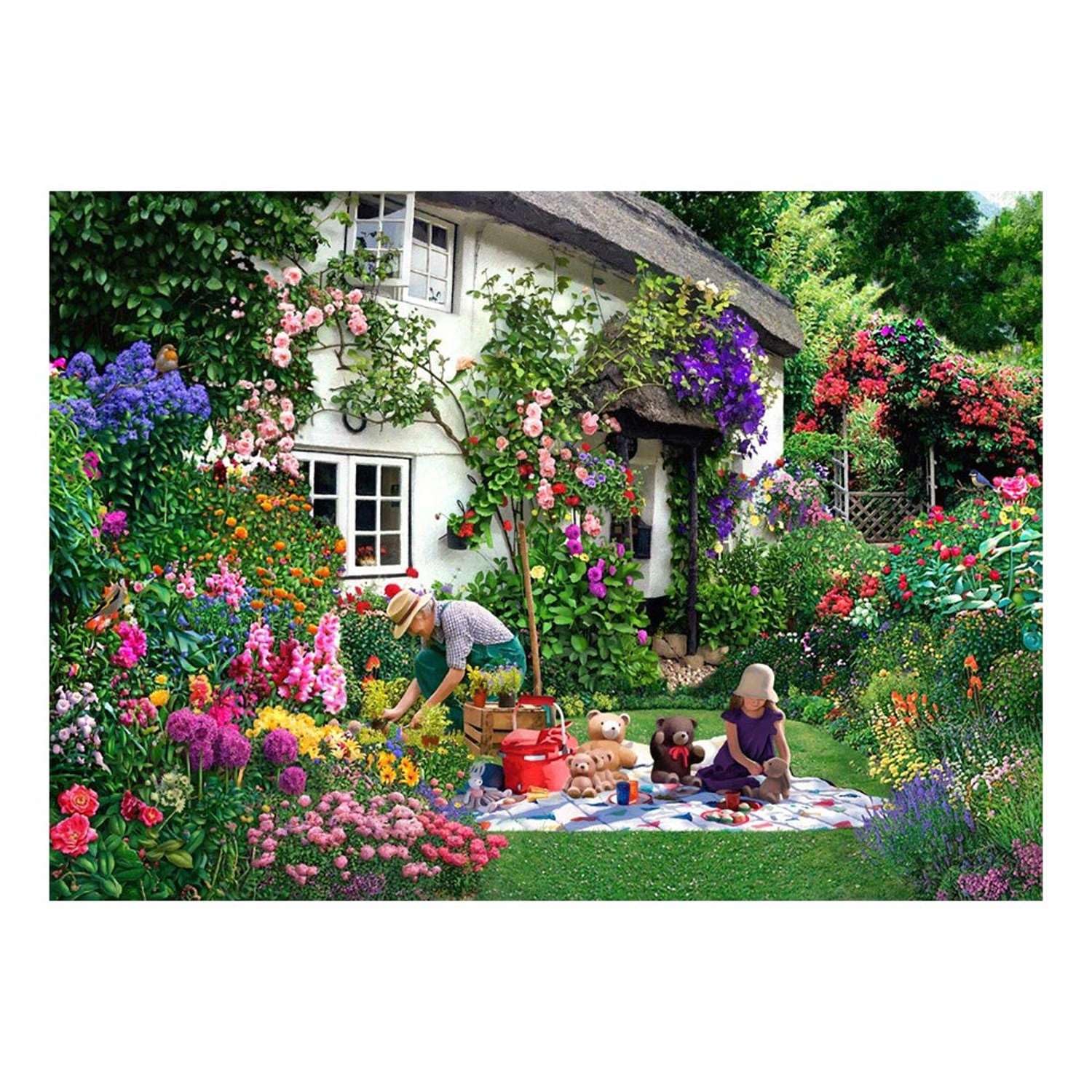 The House of Puzzles - Teddy Bears Picnic Jigsaw - Big 500 Piece Jigsaws For Adults, Extra Large Pieces, Artist Illustrated, Scenic Landscape, Deluxe Puzzle Gifts — image 1