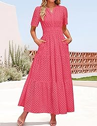 ZESICA Women's 2025 Summer Short Sleeve Maxi Dress