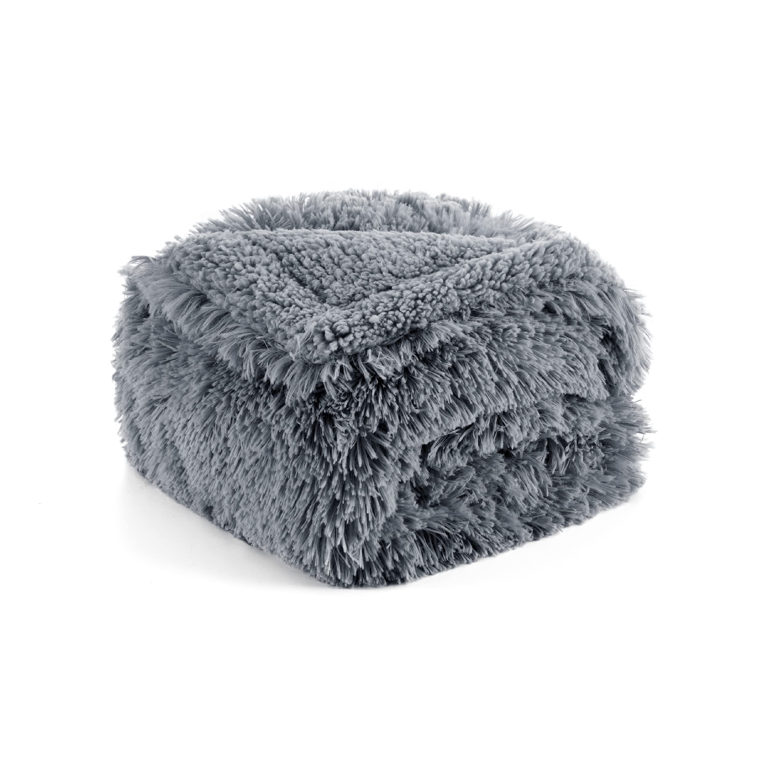 Bedsure Waterproof Dog Blankets Small - 60x80cm Dog Bed Blankets Washable for Puppy Dogs, Calming Cat Blanket for Bed Couch Protector, Fluffy Pet Throw Blanket, Grey
