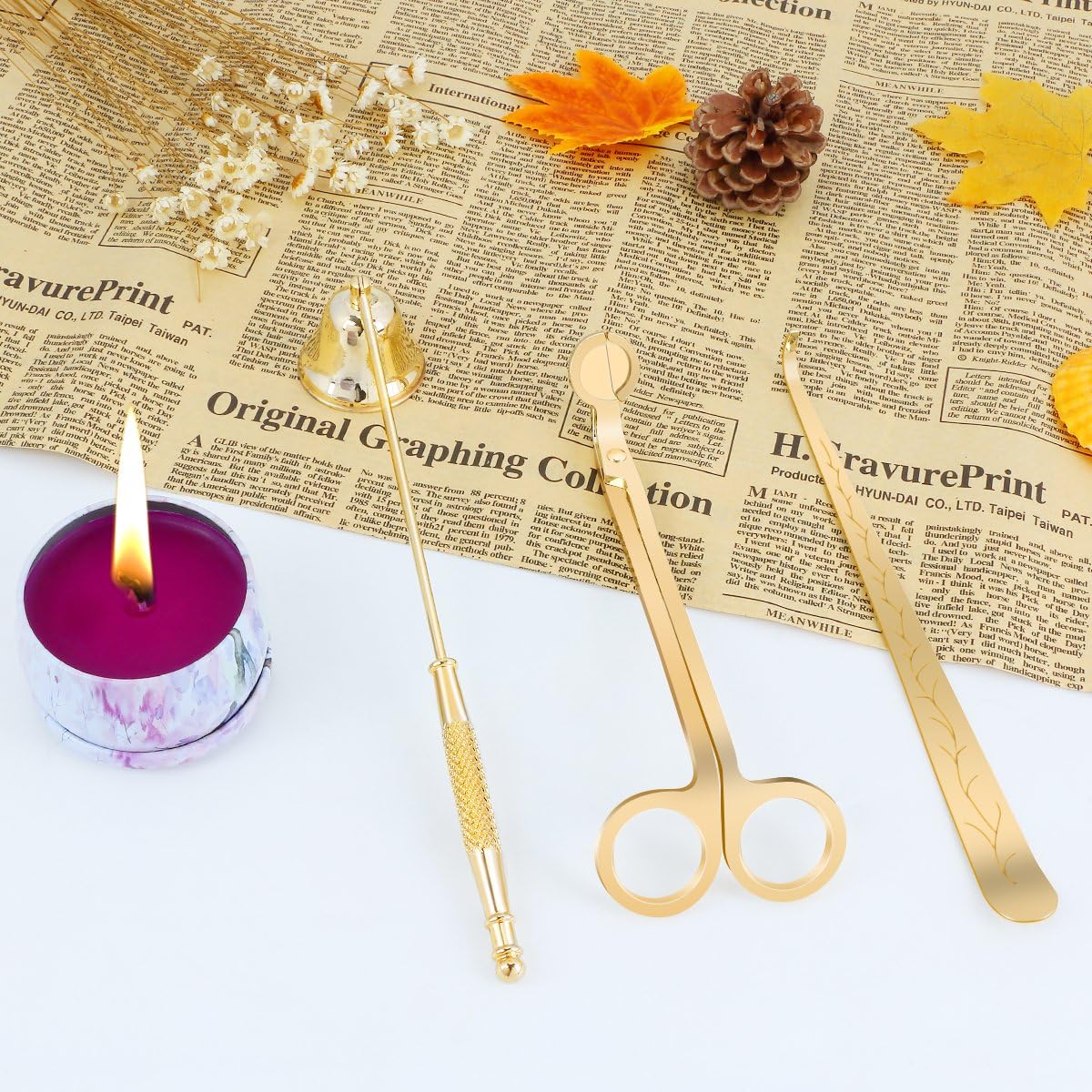KitchenGynti Candles Snuffer Candle Accessory for Candle Wick Trimmer & Wick Dipper(Gold)