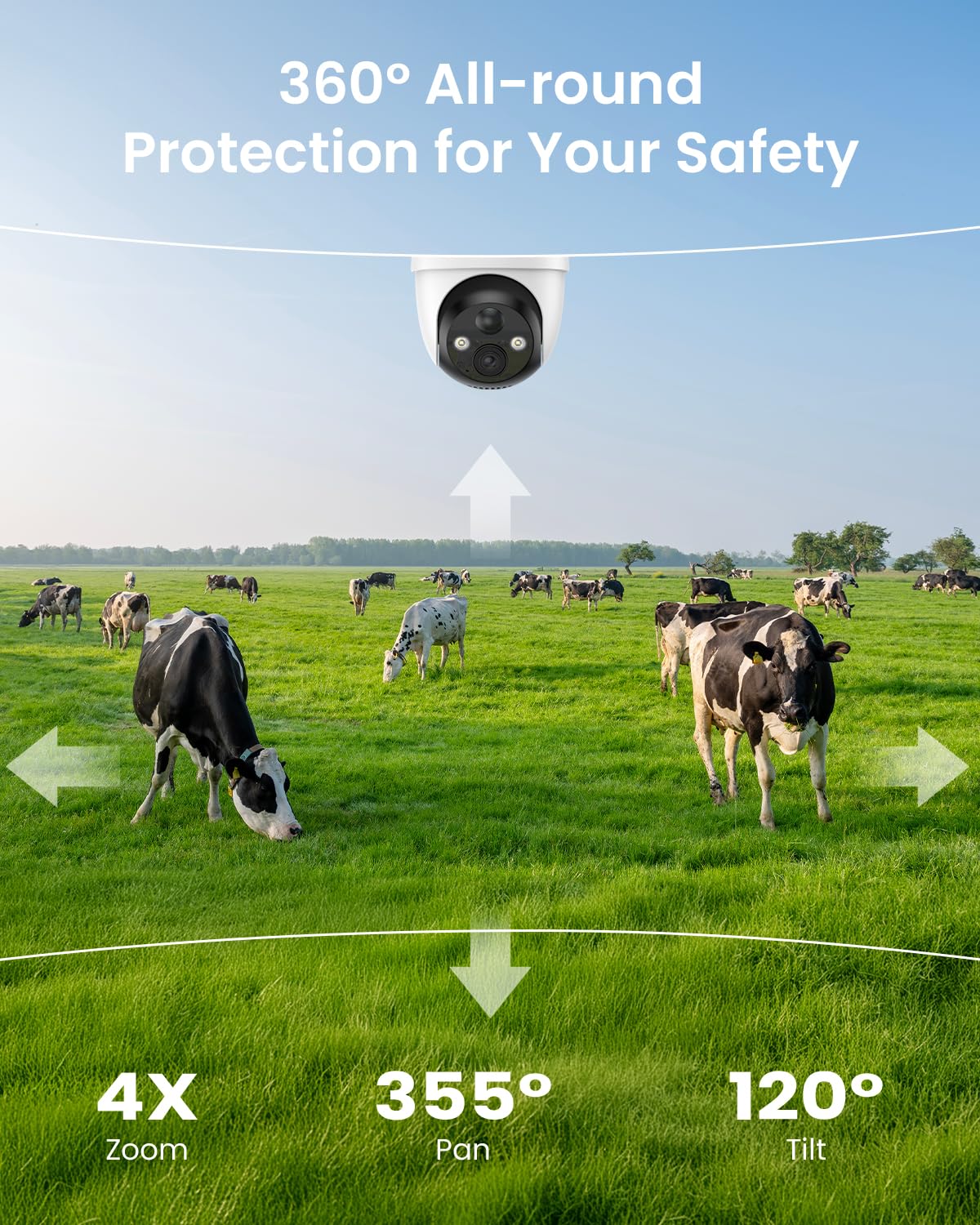 ieGeek 4G LTE Cellular Security Camera Wireless Outdoor, No WiFi Surveillance Cameras with SIM Card, Solar Battery Powered Cam, 2K Color Night Vision, 360°PTZ, 2-Way Audio, PIR Motion Sensor